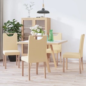 vidaXL Cadeiras de jantar 4 pcs tecido cor creme