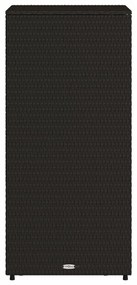 Armário de arrumação para jardim 50x55x115 cm vime PE preto
