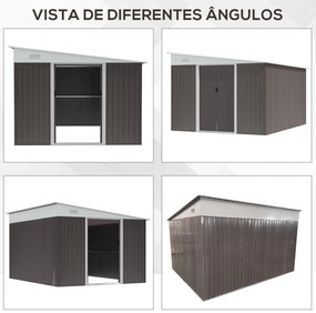 Outsunny Abrigo de Jardim 280x345x201 cm 8,9 m² Abrigo de Exterior de