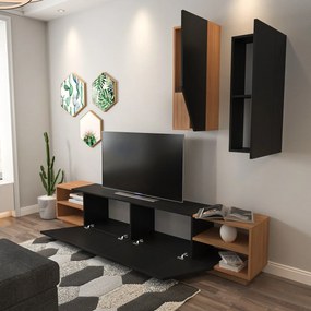 Móvel TV Zebra – Preto e Teca – 240 cm