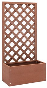 vidaXL Vaso/floreira com treliça WPC 65x30x135 cm