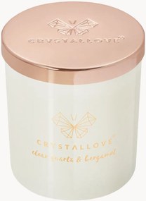 Vela de soja com quartzo transparente e bergamota Crystallove