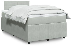 Cama boxspring com colchão 120x190 cm veludo cinzento-claro