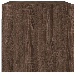 Armário parede c/ portas vidro 68,5x37x35 cm carvalho castanho