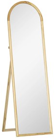 HOMCOM Espelho de Pé de Madeira Espelho de Corpo Inteiro com Suporte para Sala de Estar Dormitório Camarim Entrada Corredor Estilo Moderno 150x46x43cm Madeira