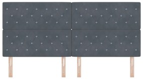 Cabeceira LED cinza escuro de 100 cm em veludo