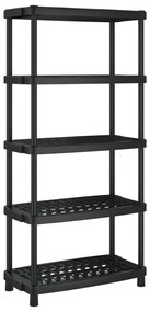 Estante arrumação c/ 5 prateleiras 93,5x45,5x194,5 cm PP preto