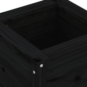 Vaso/floreira de jardim 40x40x39 cm pinho maciço preto