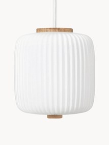 Candeeiro suspenso de vidro opalino artesanal EK61, Ø 16 cm