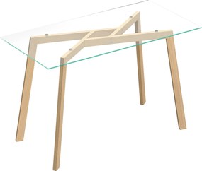 HOMCOM Mesa de Jantar Retangular Moderna para 6 Pessoas Superfície de Vidro Temperado 150x75x76 cm Transparente | Aosom Portugal