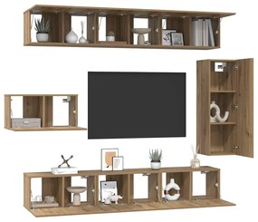 Conjunto de móvel de TV com prateleira Outros 8 pcs carvalho artisiano