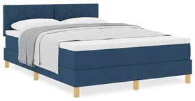 Cama Box Spring com Colchão Azul 140x200 cm Tecido