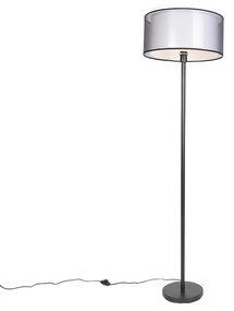 Candeeiro de pé design preto com abajur preto e branco 47 cm - Simplo Moderno,Design