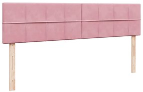 Estrutura de cama otomana com colchões 180x200 cm veludo rosa