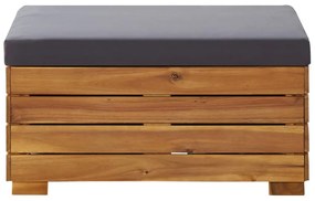 8 pcs conjunto lounge jardim c/ almofadões acácia cinza-escuro