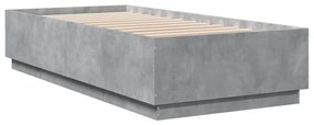 Estrutura de cama 100x200 cm derivados de madeira cinza sonoma