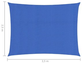 Para-sol estilo vela 160 g/m² 2,5x3,5 m PEAD azul