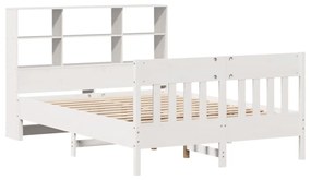 Cama sem colchão 135x190 cm madeira de pinho maciça branco