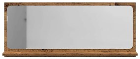 Espelho de Casa de Banho vidaXL de Madeira Antiga 90x10,5x37 cm em Com