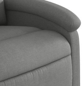 Poltrona elevatória de massagens tecido cinzento-escuro