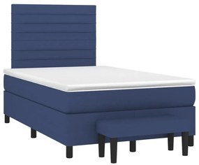 Cama com molas/colchão 120x200 cm tecido azul