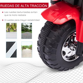 HOMCOM Motocicleta Elétrica Infantil com 3 Rodas Triciclo a Bateria 6V