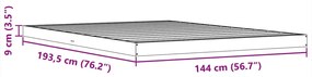 Estrutura de cama 140x190 cm madeira pinho maciça castanho cera