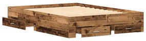 Estrutura de Cama com Gavetas Madeira Envelhecida