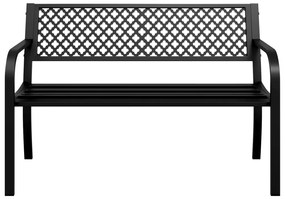 Banco de jardim 119 cm aço preto