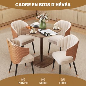 Mesa de jantar para 4 pessoas 70 x 70 cm (CADEIRAS NÃO INCLUIDAS), mesa de cozinha quadrada de estilo moderno com tampo com aspeto de madeira,  castan