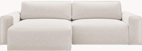 Sofá-cama de canto em chenille com arrumação Victor (3 lugares)