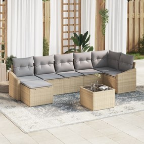 vidaXL Conjunto de Sofá de 8 Peças com Almofadas Rattan Preto