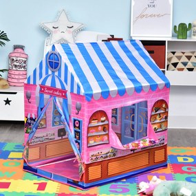 HOMCOM Loja de doces para brincar Zona infantil Presente fácil de montar para crianças 93x69 x103cm 0,75 kg Rosa
