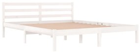 Estrutura de cama 160x200 cm pinho maciço branco