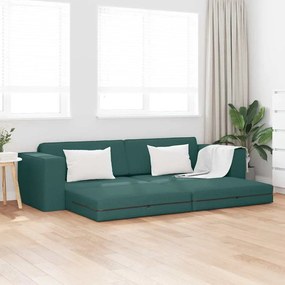 Sofá Cama de Chão 2 em 1 Verde Escuro 245x150x60.5 cm