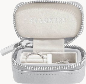 Caixa de joias de viagem pequena, cinza pedra