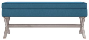 Banco de arrumação 110x45x49 cm veludo azul