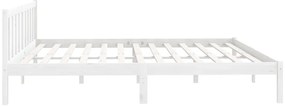 Estrutura de cama 200x200 cm pinho maciço branco