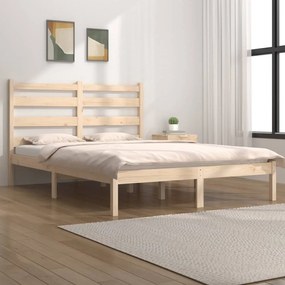 Estrutura de cama 200x200 cm madeira de pinho maciça