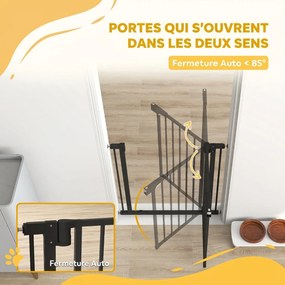Barreira de Segurança para Cães e Bebés, 70 x 3 x 76 cm, Fixação por Pressão sem Perfuração, Preta