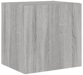 Móvel de parede p/ TV c/ luzes LED 40,5x35x40cm cinzento sonoma