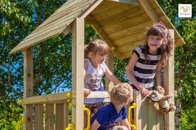 Parque infantil Crianças Exterior CAROL1 com Escorrega, parede escalada, escada com degraus metálicos, pegas e protecções