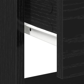 Cabeceira de cama vidaXL 2 pcs Carvalho Preto 45x34x49 cm Madeira enge