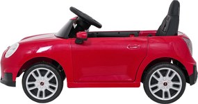 Carro elétrico para Crianças Mini Cooper 12V, Rodas Eva, Assento Couro ecológico Vermelho