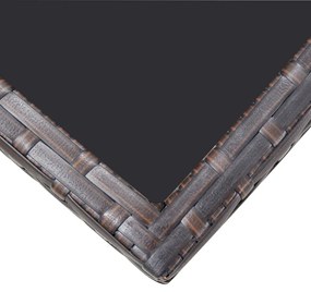 9 pcs conjunto jantar exterior c/ almofadões vime PE castanho