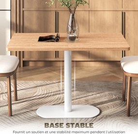 Mesa de jantar retangular para 6 pessoas, 120 x 70 x 75 cm (CADEIRAS NÃO INCLUIDAS), mesa de cozinha com base e tampo espesso em cor carvalho e  branc