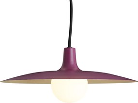 Sistema de iluminação de trilho moderno preto com 2 focos e 3 candeeiros suspensos roxos monofásicos - Slimline Uzzy Panzi