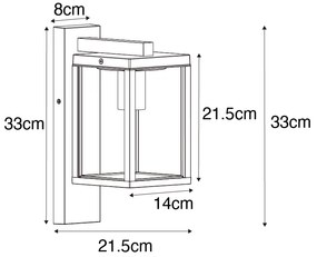 Lanterna de parede exterior industrial castanho enferrujado IP44 - Charlois Industrial