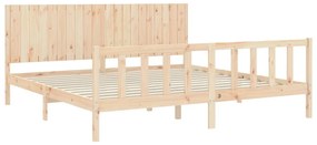 Cama sem colchão 200x200 cm madeira de pinho maciça