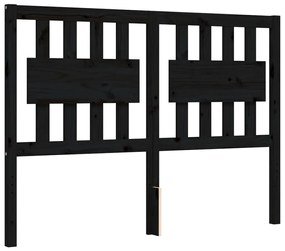 Estrutura de cama com cabeceira 140x200 cm madeira maciça preto